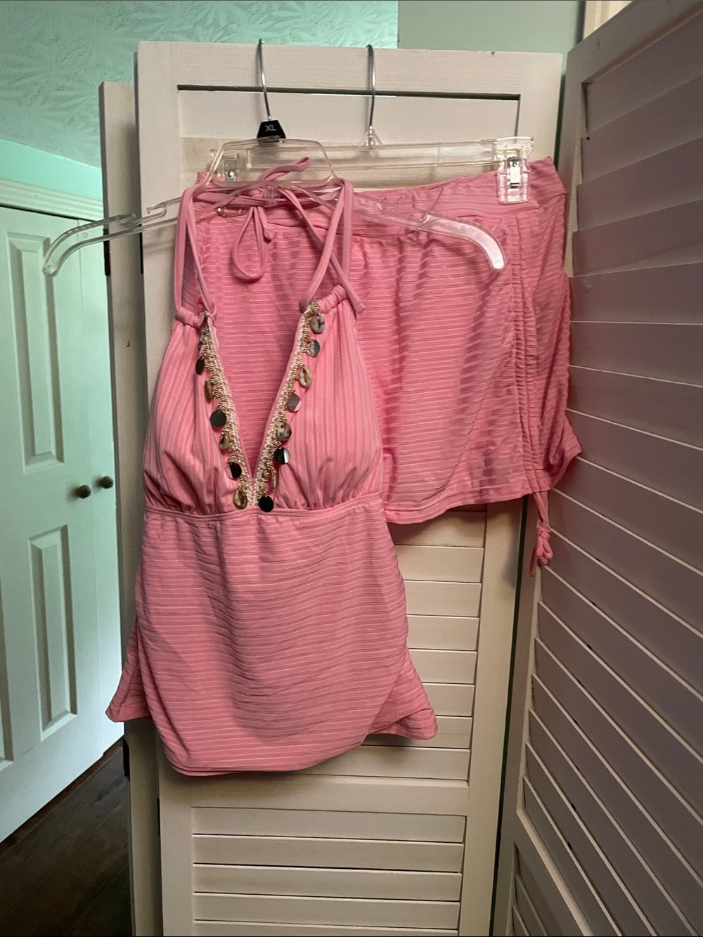 Pink Tankini Swim Top and Skirt Set - Women Intimates & Sleepwear